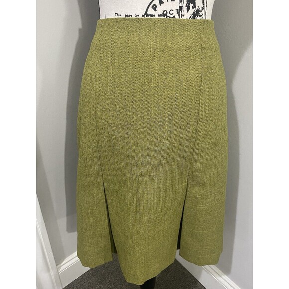 BLACKER Green 2-Piece Business/Career Jacket and Pleated Skirt Suit Size 10 - Picture 5 of 16